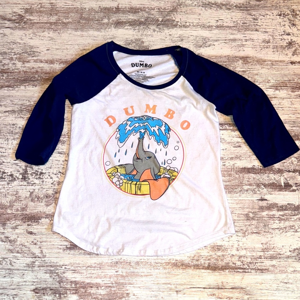 Disney Dumbo Long Sleeve Tee White and Blue‎ women’s size Medium